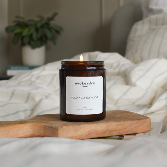 rose + sandalwood luxury hand-poured candle bundle