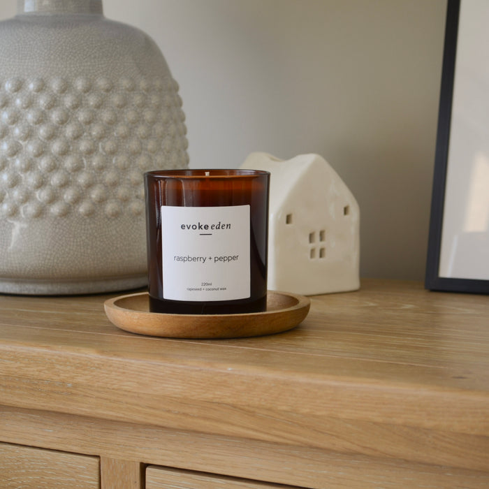 raspberry + pepper luxury hand-poured candle