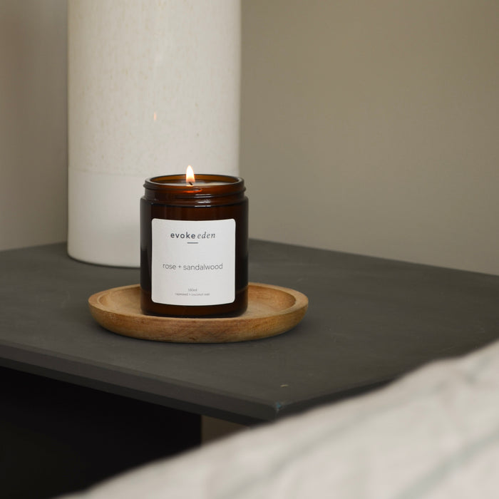 rose + sandalwood luxury hand-poured candle