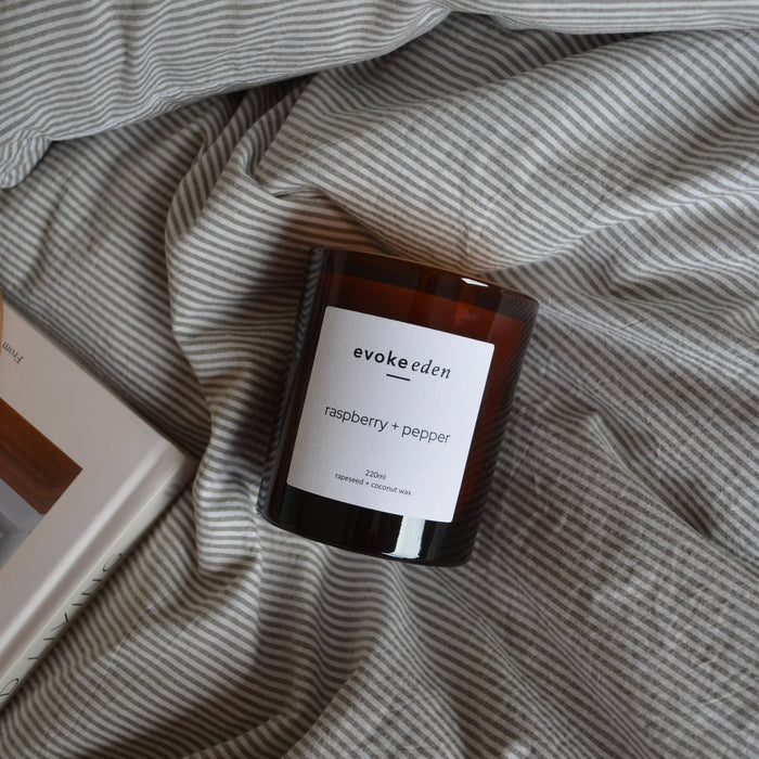 raspberry + pepper luxury hand-poured candle bundle