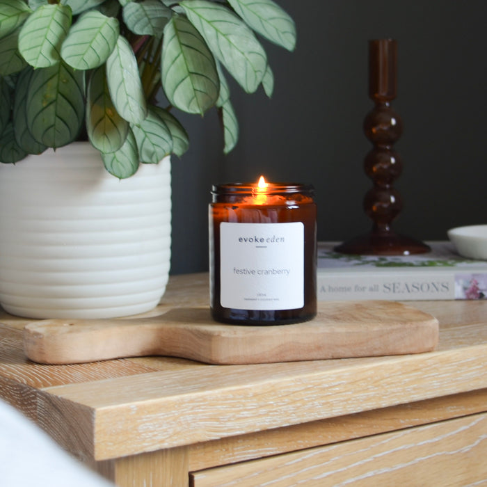 festive cranberry luxury hand-poured candle