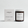 eco-friendly lemongrass + ginger rapeseed and coconut wax candle in amber glass jar
