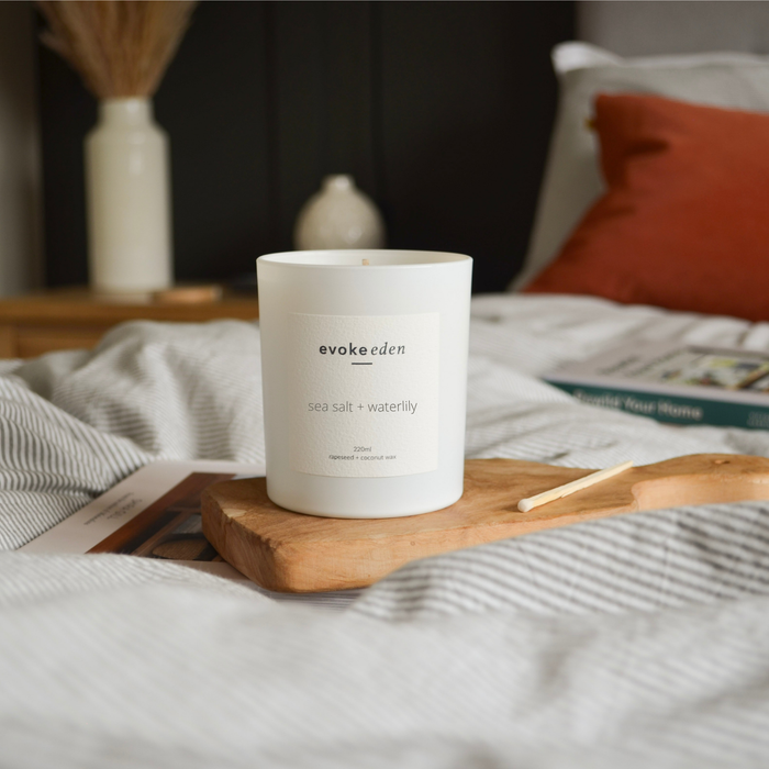 sea salt + waterlily luxury hand-poured candle