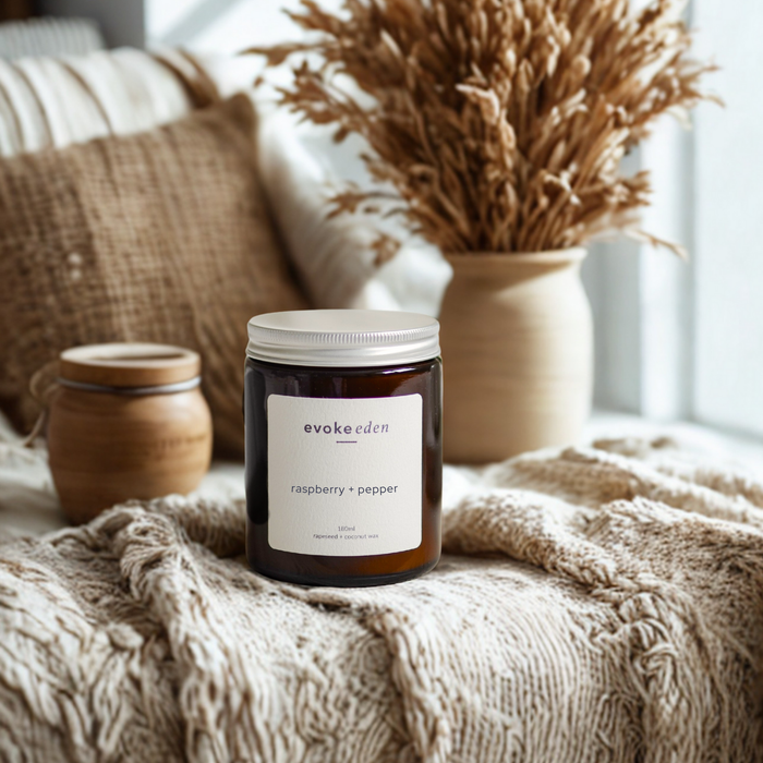 sweet raspberry with subtle pepper twist for a unique modern fragrance