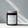 eco-friendly sea salt and waterlily rapeseed and coconut wax candle in amber glass jar
